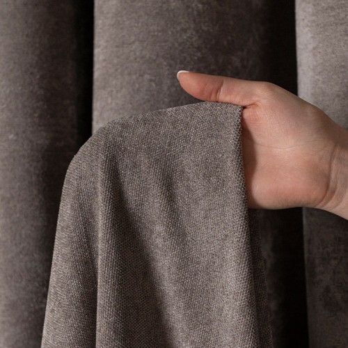 Zasłona welwetowa szarobrązowa 140×260 cm – elegancka, półzaciemniająca, na przelotkach