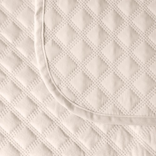 Narzuta dekoracyjna 70x160 cm kremowa – welwetowa narzuta na fotel, pikowana hot press
