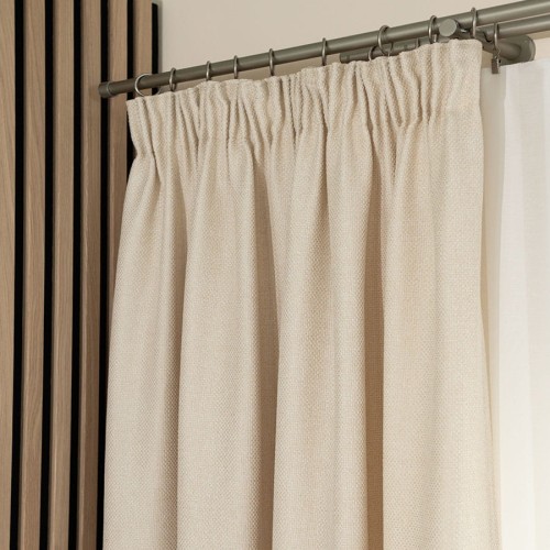 Zasłona gotowa 140x250 cm kremowa na taśmie, strukturalna, elegancka