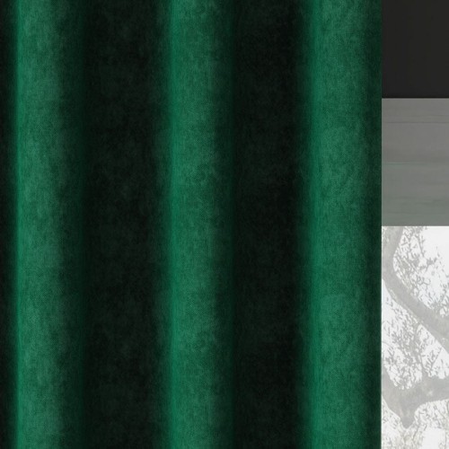 Zasłona welwetowa blackout 140x260 cm szmaragdowa zielona na taśmie, elegancka przyciemniająca
