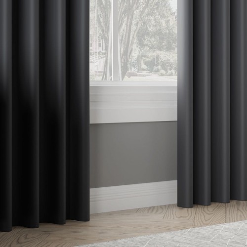 Zasłona gotowa typu blackout na przelotkach – ciemny szary, 140 × 250 cm
