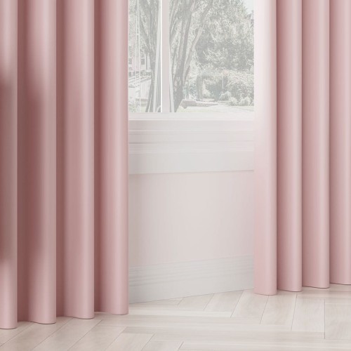 Zasłona gotowa typu blackout na przelotkach – pastelowy różowy, 140 × 250 cm