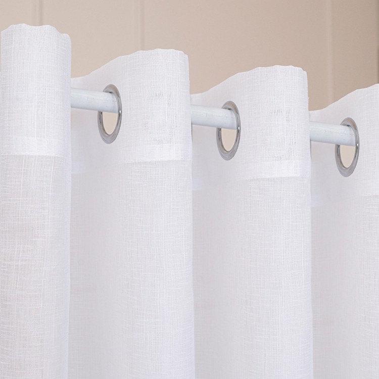 Firana biała na przelotkach 400×250 cm – gładka, elegancka firana gotowa z listwą