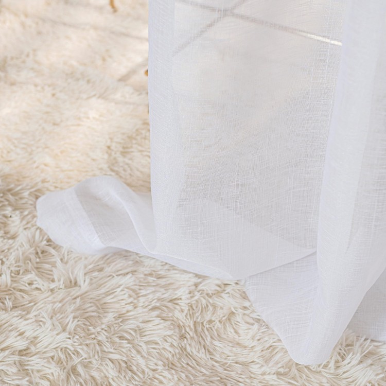 Firana NALA biała na taśmie 140×250 cm – gładka firana gotowa z listwą, elegancka i uniwersalna