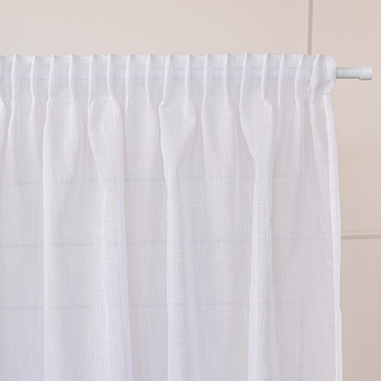 Firana NALA biała na taśmie 140×260 cm – gładka firana gotowa z listwą, elegancka i uniwersalna