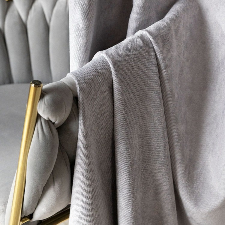 Zasłona welwetowa jasna szara 140×260 cm – elegancka, półzaciemniająca, na przelotkach