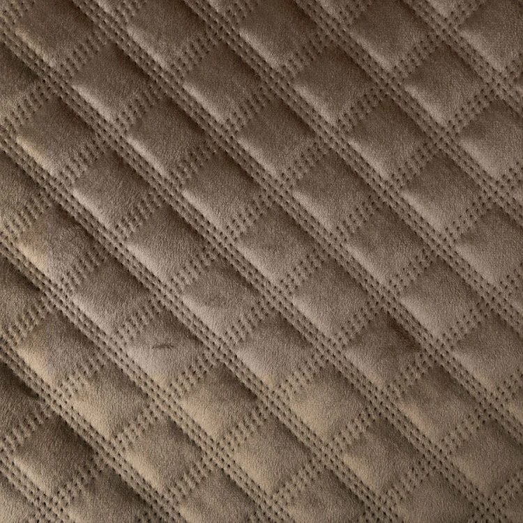 Narzuta dekoracyjna pikowana brązowa 170x210 cm welwetowa