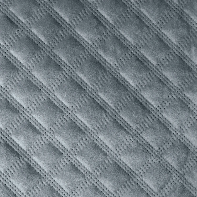 Narzuta dekoracyjna pikowana niebieska 170x210 cm welwetowa