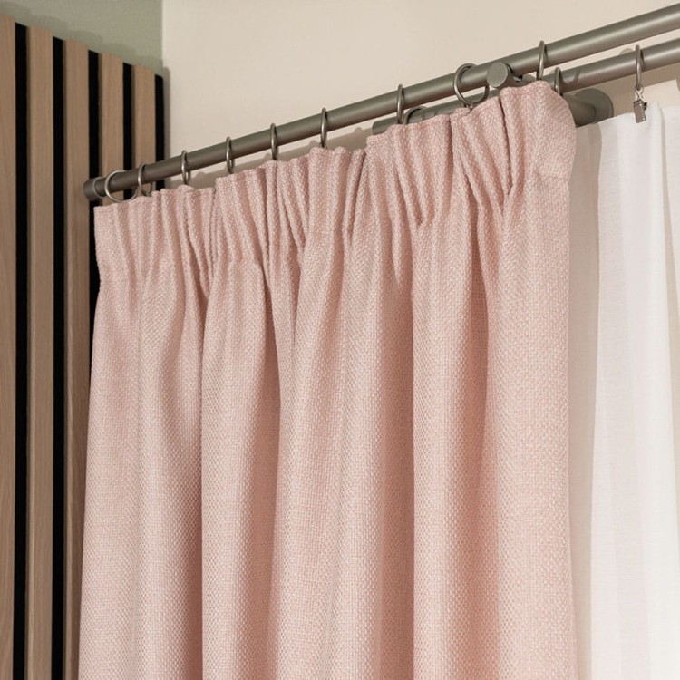 Zasłona gotowa 140x250 cm pudrowa różowa na taśmie, strukturalna, elegancka