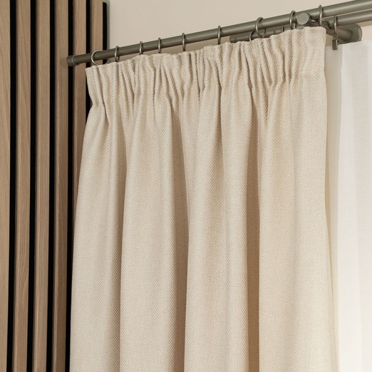 Zasłona gotowa 140x250 cm kremowa na taśmie, strukturalna, elegancka