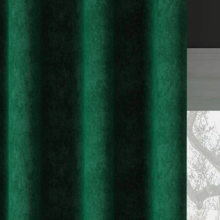 Zasłona welwetowa blackout 140x260 cm szmaragdowa zielona na taśmie, elegancka przyciemniająca