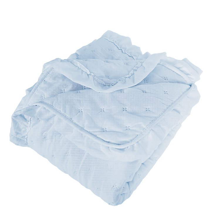 Narzuta dekoracyjna z falbaną, baby blue 200x220 cm