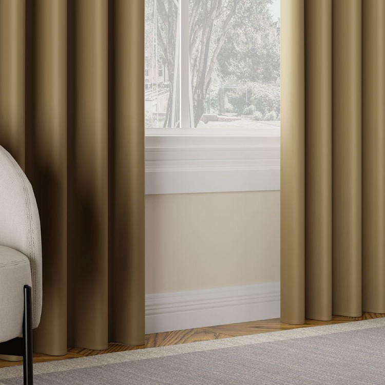 Zasłona gotowa typu blackout na przelotkach – khaki, 140 × 250 cm