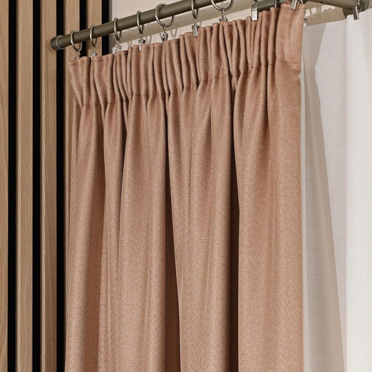 Zasłona gotowa na taśmie – 140 × 250 cm ciemna beżowa