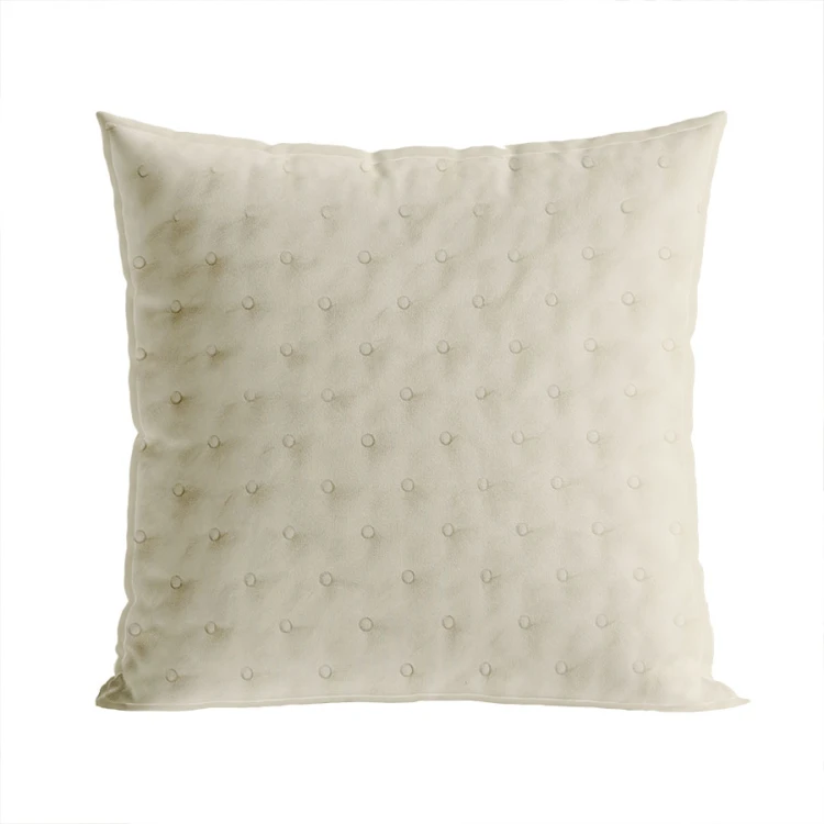 Poszewka dekoracyjna pikowana 40x40 cm beżowa w kropki, kółka Nules