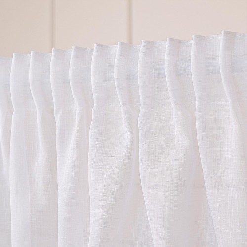 Firana NALA biała na taśmie 500×250 cm – gładka firana gotowa z listwą, elegancka i uniwersalna