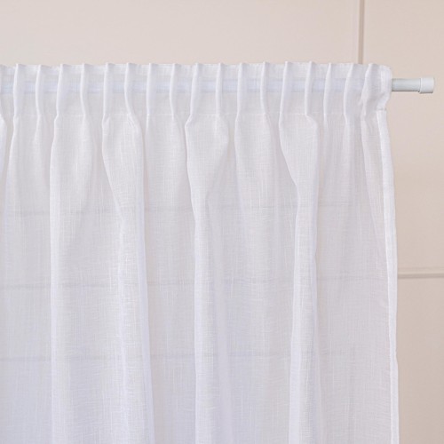 Firana NALA biała na taśmie 140×260 cm – gładka firana gotowa z listwą, elegancka i uniwersalna