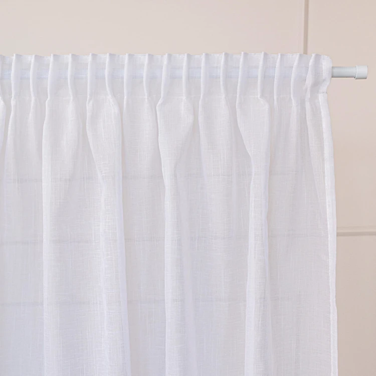 Firana NALA biała na taśmie 140×240 cm – gładka firana gotowa z listwą, elegancka i uniwersalna