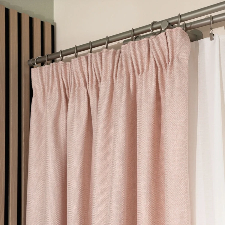 Zasłona gotowa 140x250 cm pudrowa różowa na taśmie, strukturalna, elegancka