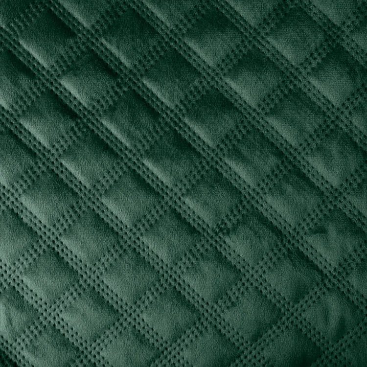 Narzuta dekoracyjna pikowana, butelkowa zielona 170x210 cm welwetowa