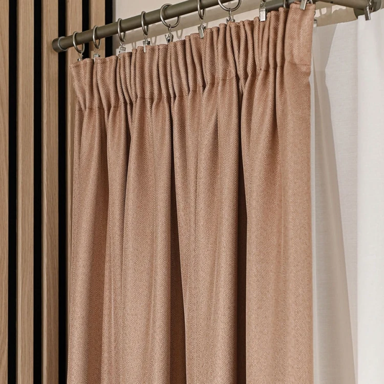 Zasłona gotowa na taśmie – 140 × 250 cm ciemna beżowa